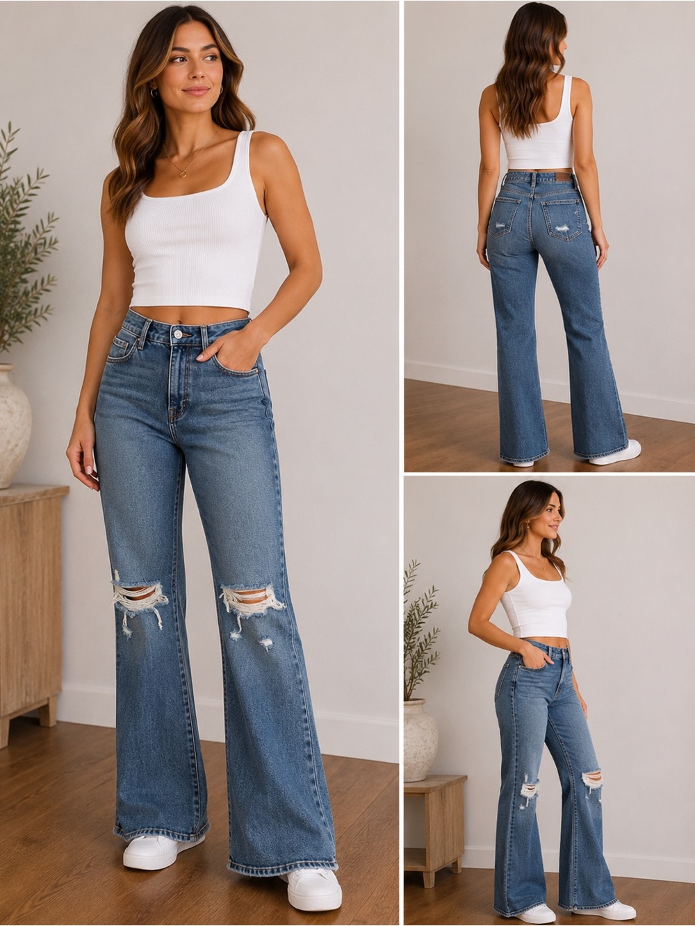 Hidden Jeans High Rise Distressed Flare Jeans – Size 26